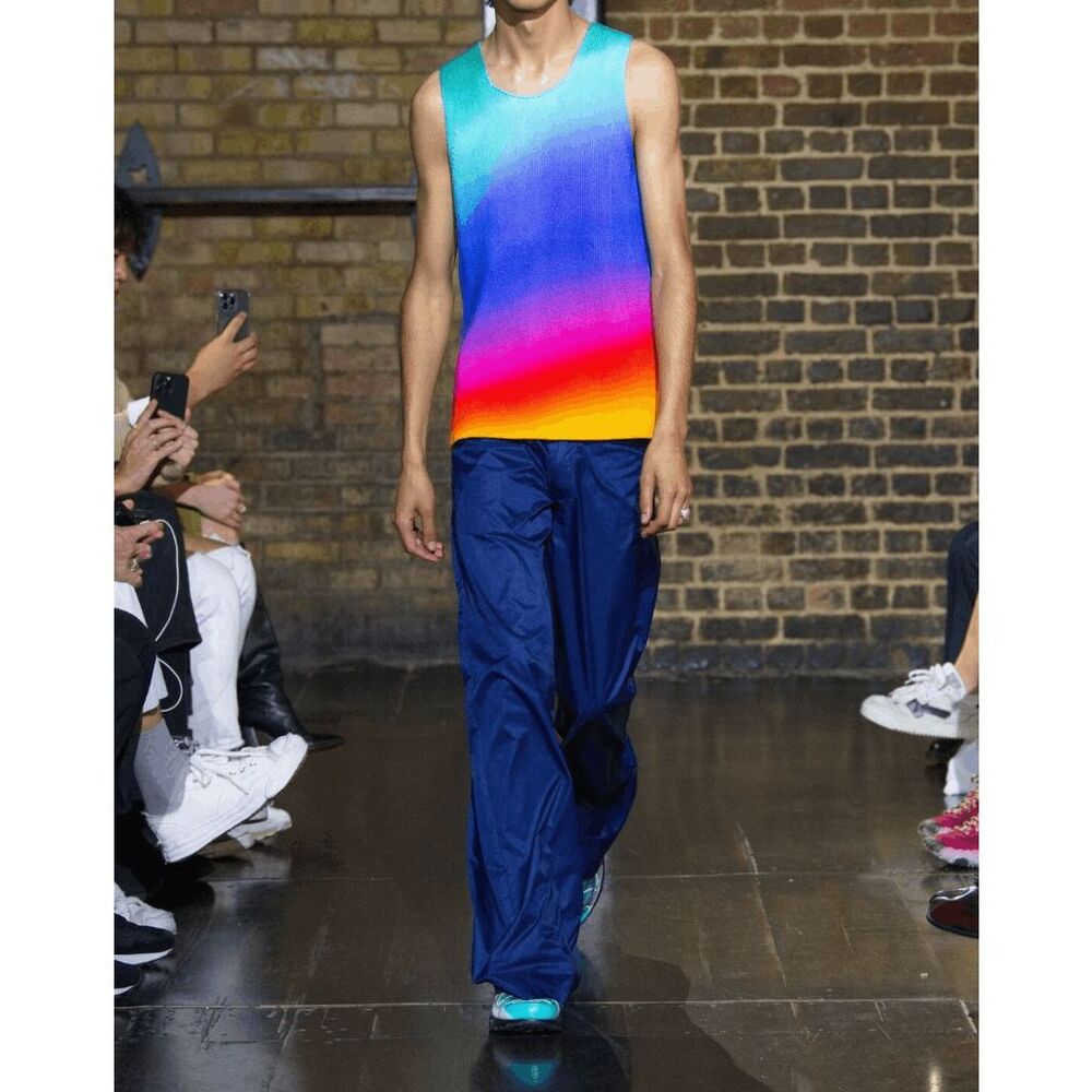 AGR Mens Degradé Cotton Knit Tank Top Size XS $600